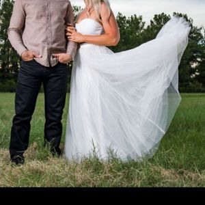 ivory maxi tulle skirt